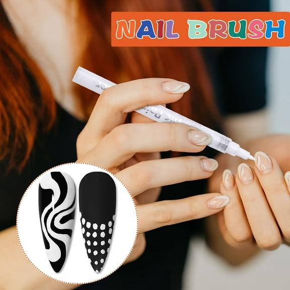 Beauty Clearance Under $15 Nail Art 3D Paint Pens, Nail Polish Pens, Quick Dry Nail Art Pens, Drawing Nail Spots Graffiti Spots Brush Flower Pen Hook Line Diy Nail Art Tools2Ml White