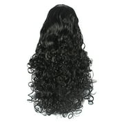 Beauty Clearance Under $10 Chemical Fiber Wig Black Long Hair Small Curly Head Cover Matte High-Temperature Silk Black