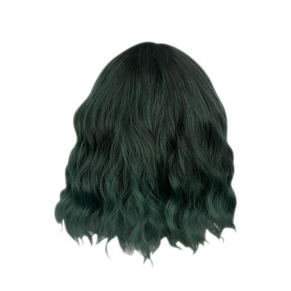 Beauty Under $10 Orangeshort Curly Women'S Bangs Temperature Silk Hair Whole Wig Headband Wig Navy Blue A