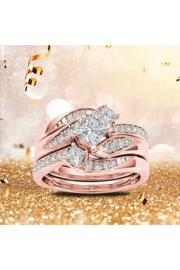 Beauty Clearance Under $10 Round Diamond Wedding Anniversary Gift Accessory Rings Size 11 Rose Gold-F