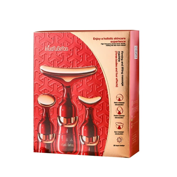 Beauty Clearance Under $10 Three-Purpose Household Beauty Instrument For Face, Neck And Eye Red