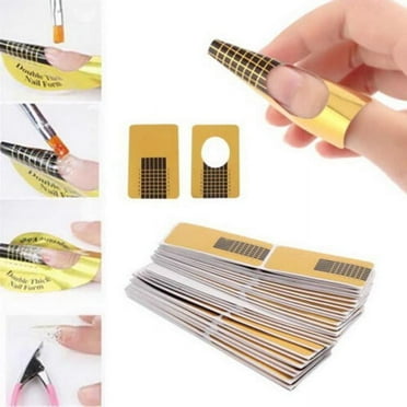 Beauty Clearance Under $15 100Pcs Nail Art Tips Extension Forms Guide French Diy Tool Acrylic Gel ,Gold