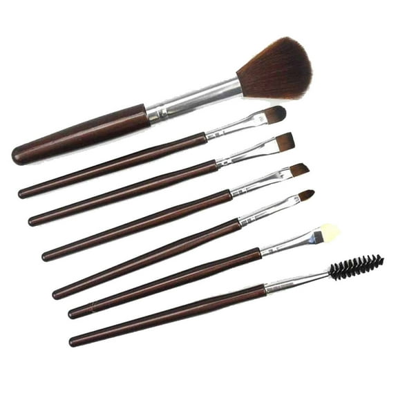 Beauty Clearance Under $15 7 Pcs Silicone Makeup Brush Eyeshadow Brush Cosmetics Blending Brush Tool Brown