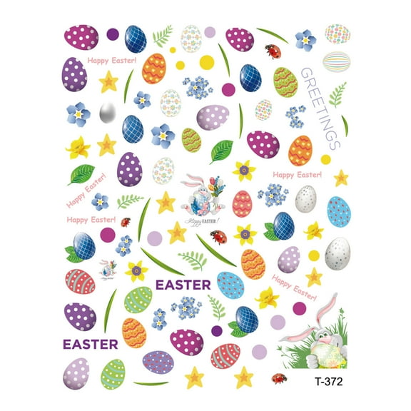 Beauty Under $15 Easter Nail Sticker Self-Adhesive Paper Easter Nail Sticker Multicolor