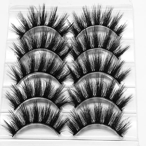 Beauty Clearance Under $15 False Eyelashes 5 Pairs Of Mixed Eyelashes Thickened Thick Three-Dimensional Multicolor