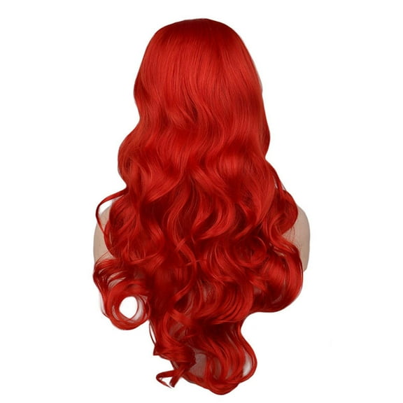 Beauty Clearance Under $15 Girls' Thin Bangs, Corn Ears, Curly Wigs, Micro Curly Hair, Long Hair Wigs Red