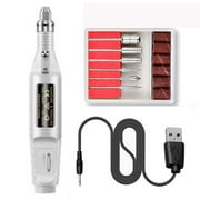 Beauty Clearance Under $15 Nail File Art Electric Drill File Acrylic Manicure Usb Portable Machine Kit White
