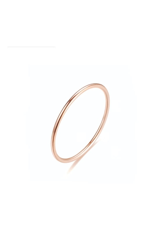 Beauty Clearance Under $15 Temperament Versatile 1Mm Thin Titanium Steel Ring Female Fashion Plain Ring Tail Ring Jewelry Rose Gold 7