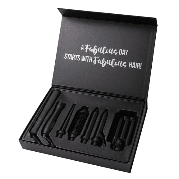 Beauty Creations - 5 in 1 Multitasker Hair Styling Set, Wand and Straightening Iron, Black
