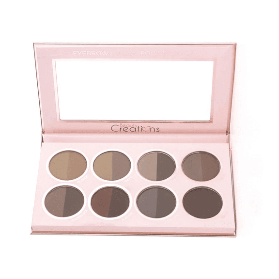 Beauty Creations - Eyebrow Definer Powder Book, Brow Powder Palette, 8 Dual Shades with Mirror, Smudge-Resistant Matte, 13.9 g
