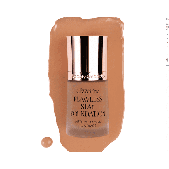 Beauty Creations Flawless Stay Foundation Medium to Full Coverage FS 10.0 1oz