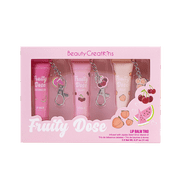 Beauty Creations - Fruity Dose Keychain Lip Balm Trio Set, Watermelon, Cherry & Peach, 3 x 11 ml