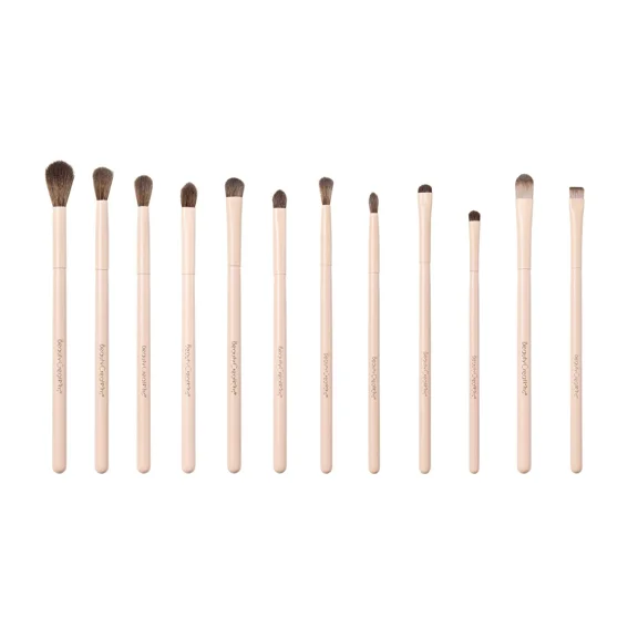 Beauty Creations - Nude X Eye Makeup Brush Set, Natural and Synthetic Hair, with Carrying Bag, 12 Pieces