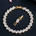 thumbnail image 1 of Beauty Cubic Zirconia Crystal Weddings Party Blue Bracelet Silver Plated Jewelry, 1 of 9