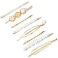 thumbnail image 1 of Beauty Decorative Hair Jewelry Hair Clip Set - Hair Clips for Styling, Bridal Hair Accessories for Women, Cute Hair Clip and Hair Styling Accessories (8 PC PEARL & METALCLIP), 1 of 5