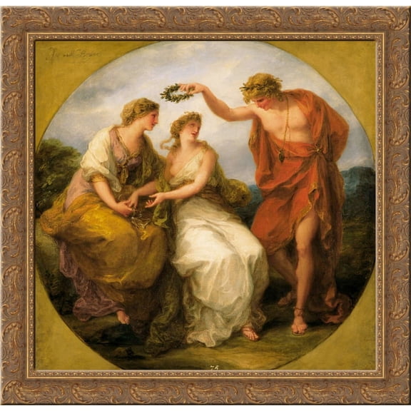 Beauty Directed by Prudence 20x20 Gold Ornate Wood Framed Canvas Art by Angelica Kauffman