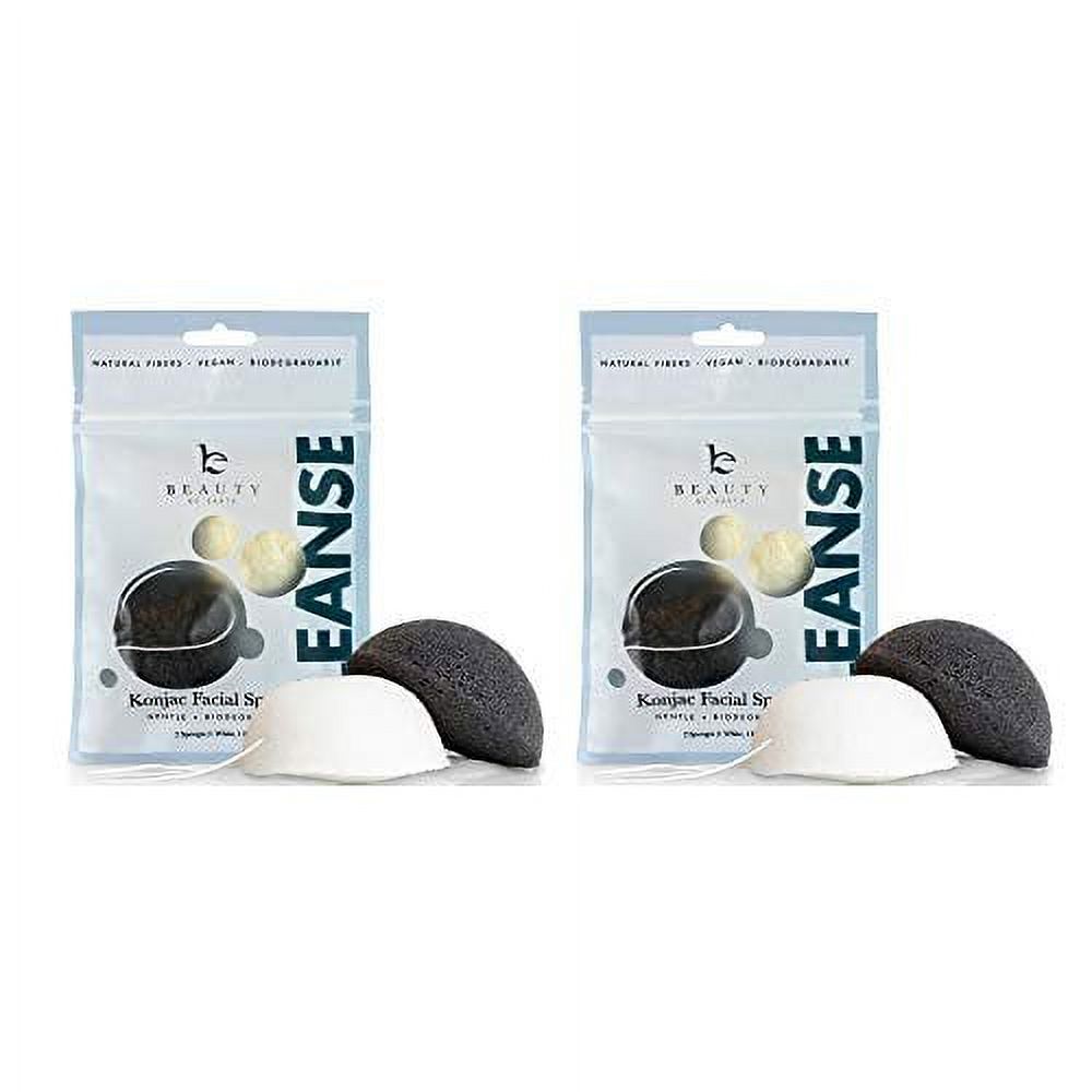 Beauty by Earth Konjac Facial Sponge; 2 Pack Set; Natural Bamboo
