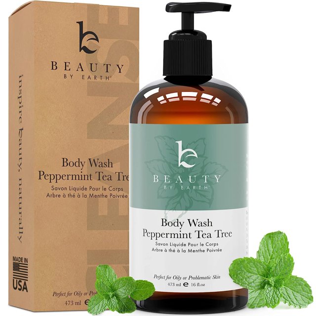 Beauty by Earth Peppermint RE32Tea Tree Body Wash Made with Organic
