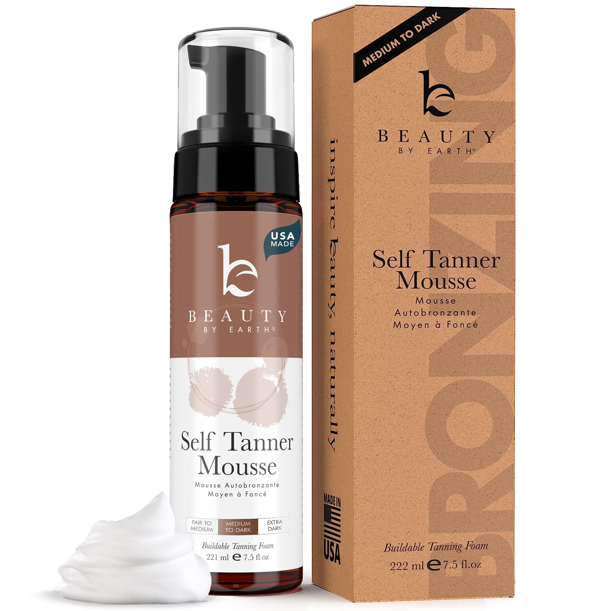 Beauty by Earth Self Tanner Mousse With Organic Botanical