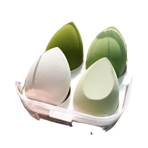 Beauty Egg Gourd Obliquely Cut Sponge Park No Powder Air Cushion Color Egg Wet and Dry Dual Use Makeup Tool (Matcha series)