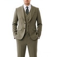 thumbnail image 1 of Beauty-Emily Men’s 3-Piece Slim Fit Suit Set – Notch Lapel Blazer, Vest & Pants in Premium Fabric for Wedding, Prom & Business, Lightweight Beige, Khaki & Olive, 1 of 12