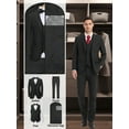 thumbnail image 1 of Beauty-Emily Men’s 3-Piece  Slim Fit Suit Set with Blazer, Vest, Pants & Garment Bag, Formal Business and Wedding Tuxedo, 1 of 8