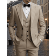 thumbnail image 1 of Beauty-Emily Men’s 3-Piece Suit Set – Vertical Striped Blazer, Vest & Pants, Classic Two-Button Design for Wedding, Business, Party, or Formal Events, 1 of 8