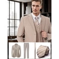 thumbnail image 1 of Beauty-Emily Men's 4-Piece Classic Suit Set, Double-Button Jacket, Vest, Pants, Tie, Champagne, for Wedding, Business, Party, Banquet, Prom, Formal Events, Graduation, 1 of 7