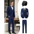 thumbnail image 1 of Beauty-Emily Men's 4-Piece Formal Suit Set, Jacket, Vest, Pants, Black Tie, Shawl Collar, for Wedding, Business, Party, Banquet, Prom, Formal Events, Graduation, 1 of 7