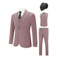 thumbnail image 1 of Beauty-Emily Men's 4-Piece Striped Suit Set, Blazer, Vest, Pants, Striped Tie, for Wedding, Business, Party, Banquet, Prom, Formal Events, Graduation, 1 of 8