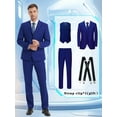 thumbnail image 1 of Beauty-Emily Men's 4-Piece Suit Set with Blazer, Vest, Pants & Strap Clip – Lapel Collar, Two-Button, Flap Pockets, Wedding, Party & Business Formal Wear, 1 of 7