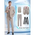 thumbnail image 1 of Beauty-Emily Men's 4-Piece Suit Set with Blazer, Vest, Pants & Strap Clip – Lapel Collar, Two-Button, Flap Pockets, Wedding, Party & Business Formal Wear, 1 of 7