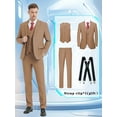thumbnail image 1 of Beauty-Emily Men's 4-Piece Suit Set with Blazer, Vest, Pants & Strap Clip – Lapel Collar, Two-Button, Flap Pockets, Wedding, Party & Business Formal Wear, 1 of 7