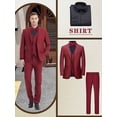 thumbnail image 1 of Beauty-Emily Men’s 4-Piece Suit Set, Two-Button Blazer, Vest, Pants & Navy Blue Shirt – Slim Fit Solid Color Formal Business & Wedding Attire, 1 of 7