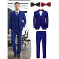 thumbnail image 1 of Beauty-Emily Men's 5-Piece Formal Suit Set, Jacket, Vest, Pants, Red Bow Tie, Black Bow Tie, for Wedding, Business, Party, Banquet, Prom, Formal Events, Graduation, 1 of 8