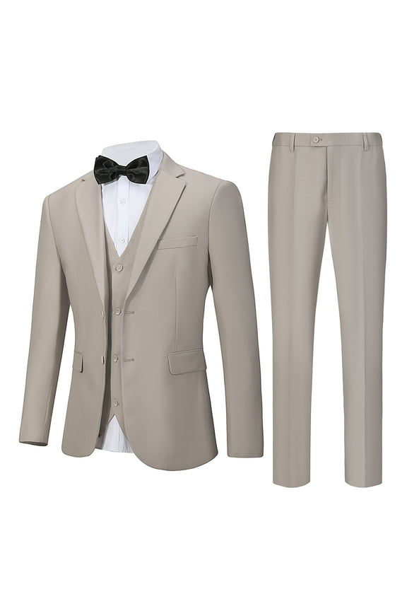 Men's British Style Double Breasted Slim Suit Business Three Piece Jacket Vest Pants Men's Business Gentleman High Quality Men's Suit Wedding Party