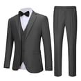 thumbnail image 1 of Beauty-Emily Men's British Style Double Breasted Slim Suit Business Three Piece Jacket Vest Pants Men's Business Gentleman High Quality Men's Suit Wedding Party, 1 of 7