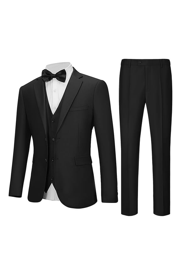 Men's British Style Double Breasted Slim Suit Business Three Piece Jacket Vest Pants Men's Business Gentleman High Quality Men's Suit Wedding Party