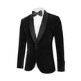 thumbnail image 1 of Beauty-Emily Men's Single-breasted Shawl Collar Velor Suit Jacket with Pocket Design for Casual Party Occasions Blazer Masculino Men Dress Coat, 1 of 1