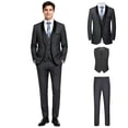 thumbnail image 1 of Beauty-Emily Men's Slim Fit Shawl Collar Tuxedo 4-Piece Suit Set, Includes Suit Jacket, Vest, Dress Pants & Necktie, Formal Outfit for Wedding, Prom, Business Banquet & Special Occasions, 1 of 5