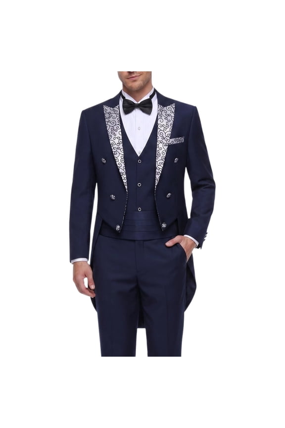 Men's Tuxedo Suit Set – Double-Breasted Satin Peak Lapel Jacket & Tailored Pants, Elegant Formal Wear for Weddings, Galas & Special Occasions