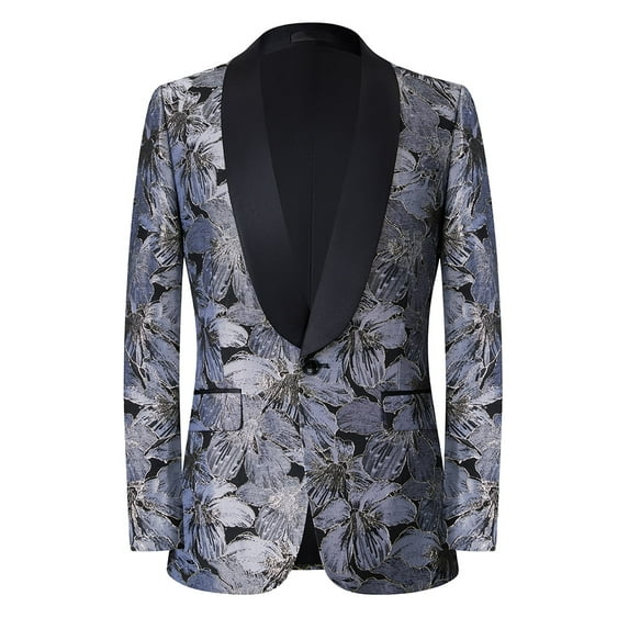 Beauty Emily Mens 1 Piece Fit Suit Set One Button Suit Jacket Formal Party Wedding Blazer