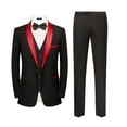 thumbnail image 1 of Beauty Emily Mens 3-Piece Suit Notched Lapel One Button Slim Fit Formal Jacket Vest Pants Set, 1 of 5
