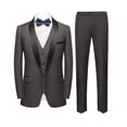 thumbnail image 1 of Beauty Emily Mens 3-Piece Suit Notched Lapel One Button Slim Fit Formal Jacket Vest Pants Set, 1 of 6