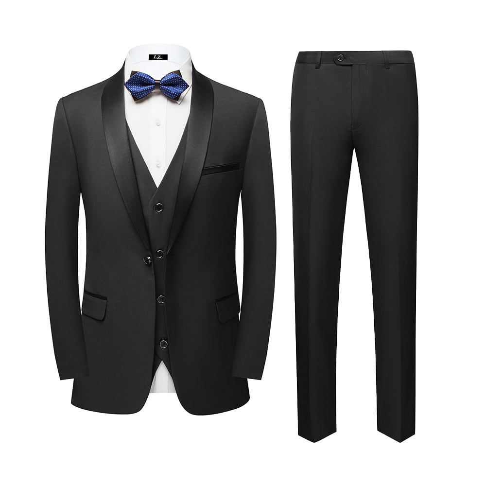 Men's 3 Piece Regular Fit  Vest Poly Poplin Cream Dress Suit