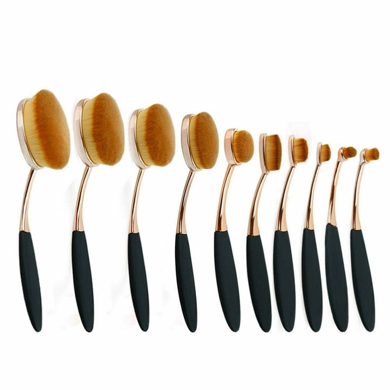 Beauty Experts Set of 10 Oval Beauty Brushes - Black