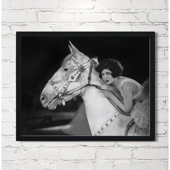 Beauty & Her Circus Horse Vintage Print Home Decor #2149, 12x18 UNFRAMED