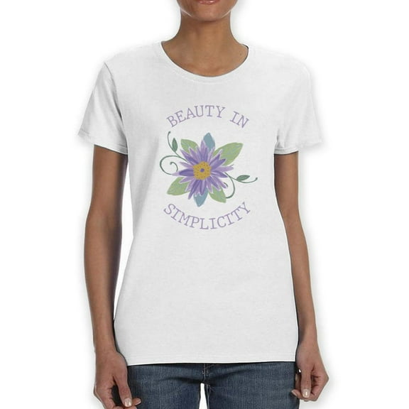 Beauty In Simplicity Flower Shaped T-Shirt Women -Smartprints Designs, Female Medium