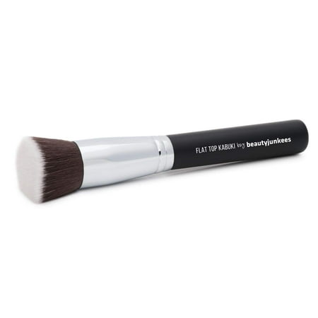 Beauty Junkees Flat Top Kabuki Foundation Makeup Brush with Dense Synthetic Bristles
