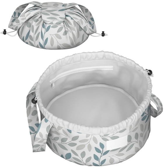 Beauty Lay Flat Makeup Bag - Large Floral Drawstring Travel Cosmetic Organizer, Lightweight Toiletry Bag with Zipper Pocket & Mesh Compartment, Storage Case Shower Bag for Women & Men Pratictal Gift